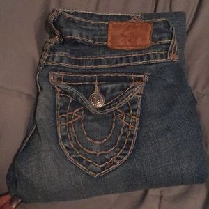 True religion medium wash flare jeans